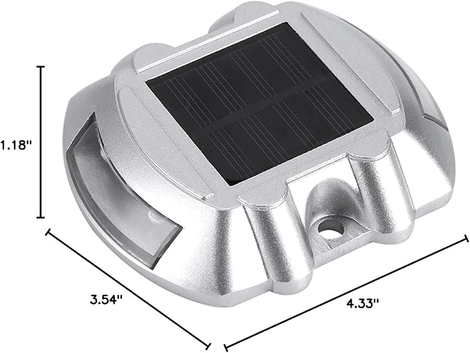 Solar Deck Lights, 3 Pack Pathway Lights Solar Powered Aluminum Stair Lights Driveway Lights Solar Step Lights for Outside Driveway Garden Pathway (Flashing red)