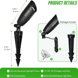 wowlite Landscape Spotlights Outdoor, 12V Low Voltage Landscape Lighting Fixture with 5W MR16 LED Bulb, Black | Lumora