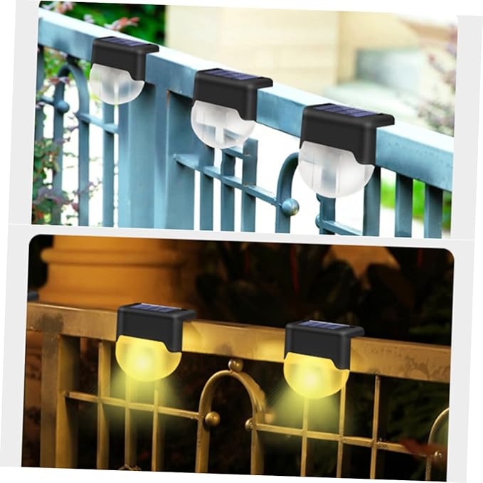 TEHAUX Solar Power Waterproof Stair Light LED Handrail Lamp for Outdoor Railings Solar Step Lighting for Gardens and Patios Warm White