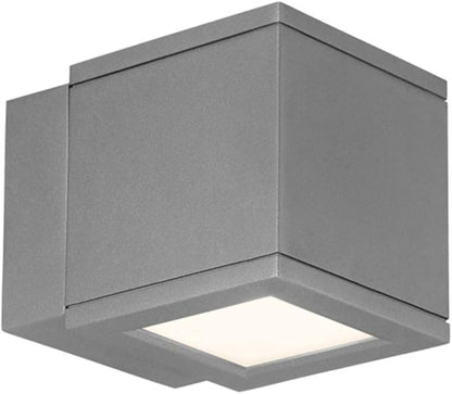 WAC Lighting WS-W2504-GH Rubix LED Outdoor Wall Light Fixture, Dark Sky Friendly Single Light, 3000K, Graphite