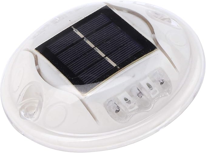 Round LED Solar Pathway Lights, IP68 Waterproof Driveway Markers, Solar Powered Deck Lighting - Super Bright LEDs, Durable Design, Ideal for Garden and Landscape