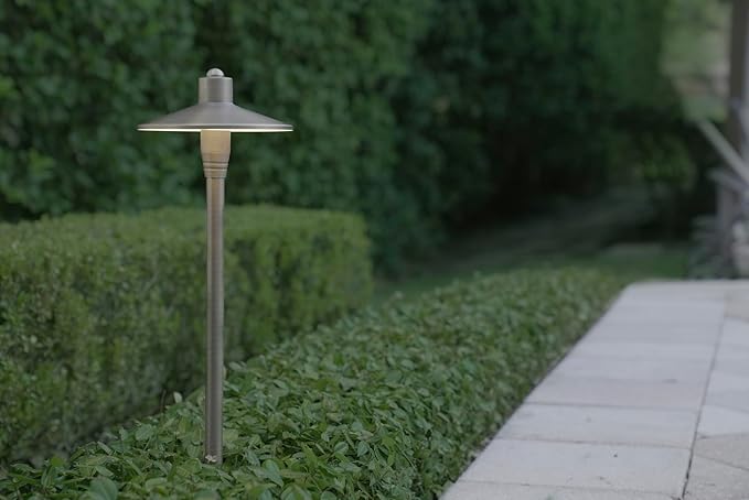 G2 12V Brass Path Light 4-Pack Kit (Bronze) with 3W 2700K Warm White G4 LED Bulbs for Low Voltage Landscape Lighting on Outdoor Pathway, Walkway, Garden, Driveway or Patio