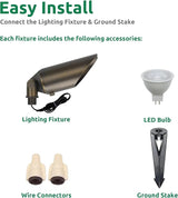 DOSHINE® Solid Brass Landscape LED Spotlights Outdoor Low Voltage Landscape Lighting AC/DC 12V Uplight Accent Light | Lumora