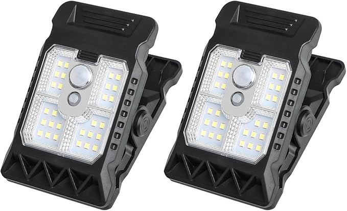Solar Clip on Motion Sensor Light, High Brightness Led Outdoor Lamp with Efficient Solar Charging for Camping Tent, Pathway, Patio, Garden