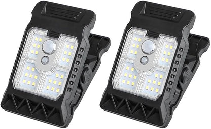 Solar Clip on Motion Sensor Light, High Brightness Led Outdoor Lamp with Efficient Solar Charging for Camping Tent, Pathway, Patio, Garden
