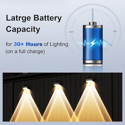 Super Long Lasting Solar Fence Lights Outdoor,Deck Lights Waterproof,Perfect for Winter and Rainy Days,Dusk to Dawn High Brightness Solar Lighting for Wall,Step,Yard,Patio,Backyard(12 Pack,Brown)