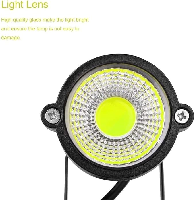 Youngine Pack of 2, 12V Low Voltage LED Landscape Lights Waterproof Outdoor Walls Trees Flags Spotlights 5W COB Garden Yard Path Lawn Light with Spike Stand (Cool),NO Plug