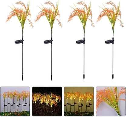 Lurrose LED Solar Ground Inserting Lights 4pcs Warm White Outdoor Solar Lawn Path Lights for Garden Yard Courtyard