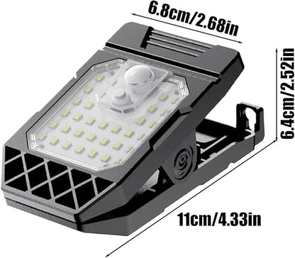 Weatherproof Motion Solar Light, Outdoor LED Clamp On, Solar-Powered Lamp for Backyard and Porch, High Efficiency Safe Nighttime Illumination, Street Road Parking Lot Basketball Lighting