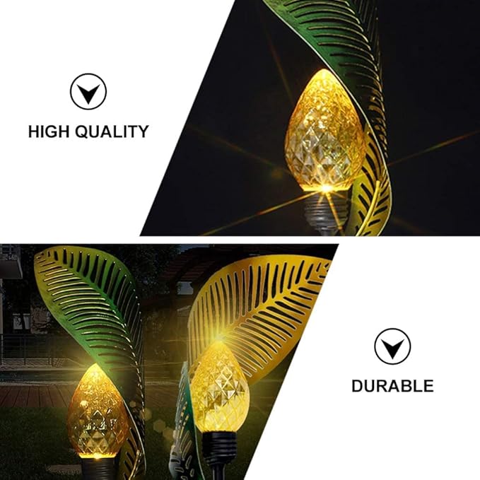 Solar Garden Lights Solar Pathway Lights Solar Garden Leaf Stake Lights Pathway Markers Landscape Lights Solar Garden Lawn Lights for Lawn Patio Yard Walkway