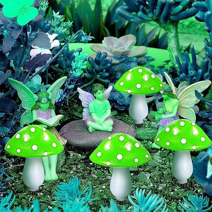 Generic Mushroom Solar Lights Outdoor, Waterproof Mushroom Landscape Lights 8 Lighting Modes Mushroom Garden Fairy | Lumora