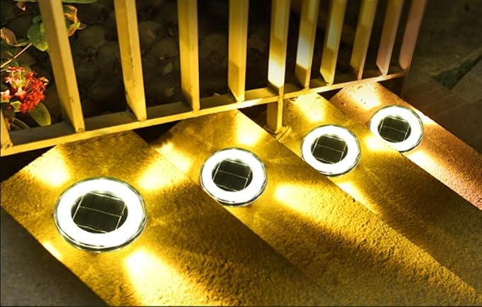 Ulalaza 2Pcs Solar Decking Lights RGB+ Changing Solar Step Lights Outdoor Waterproof Stair Lights for Fence, Deck | Lumora