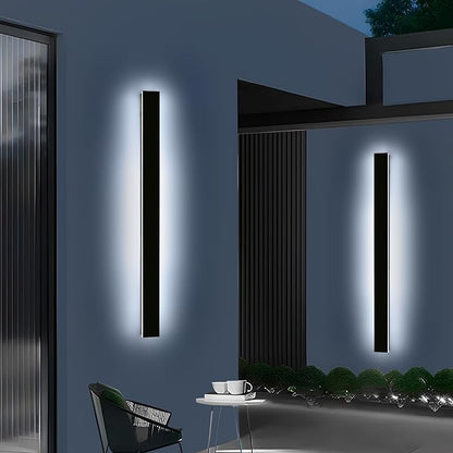 Mikeru 39inch Outdoor Wall Light Fixtures, 3000k/4500K/6000k Three Colors Switchable Modern Exterior Wall Sconces Acrylic Invisible Exterior Wall Light for Porch Outdoor Wall Mount Lighting