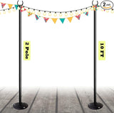 10ft String Light Poles for Outdoors, Outside Light Poles for Hard Ground Surface, Backyard, Patio, Outdoor | Lumora
