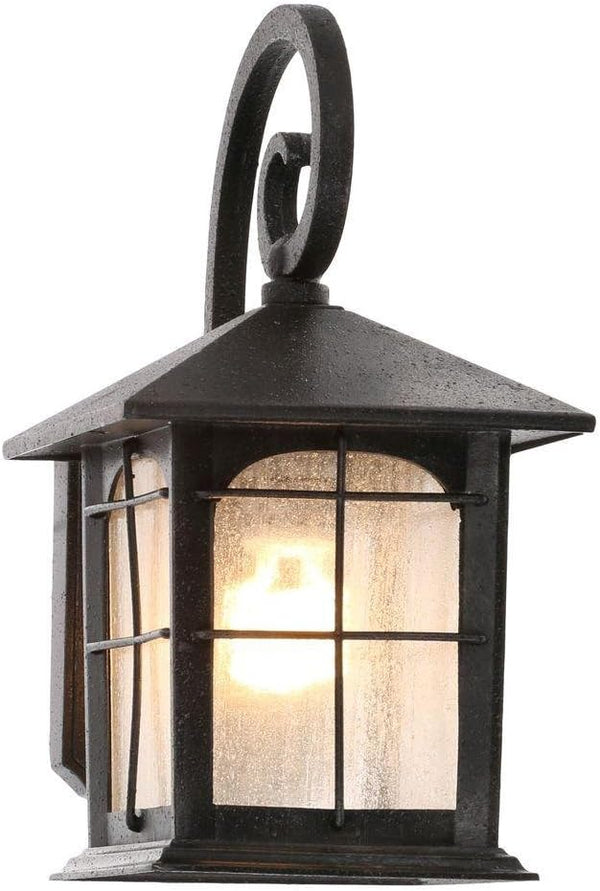 Collection Brimfield 1-Light Aged Iron Outdoor Wall Lantern | Lumora
