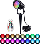 SUNVIE RGBW Outdoor Spotlight 12W LED Landscape Spotlights 120V Color Changing Spotlight Outdoor with Remote | Lumora