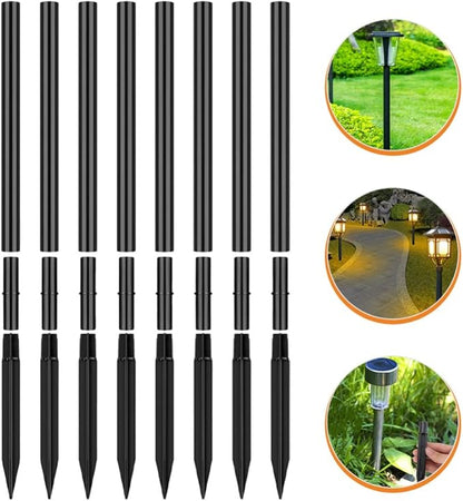 Solar Light Replacement Stakes with Extension Tubes and Connectors for Outdoor Landscaping Path Lights Weather-Resistant Garden Lighting Accessories 12.20In