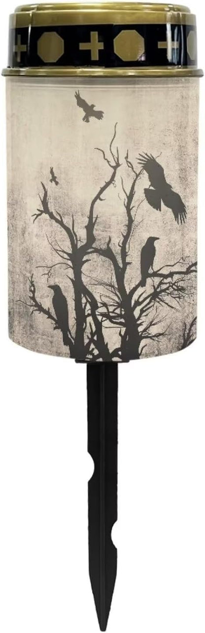 Outdoor Solar Garden Lights,Waterproof Tree Branch Bird Solar Outdoor Lights,Solar Stake Lights for Cemetery Grave Garden Patio Yard Lawn Decoration