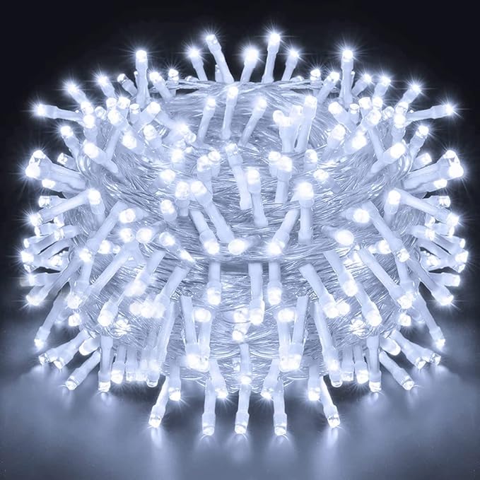 String Lights Fairy Lights 66 Feet 200 LED with Multi Flashing Modes Controller, Waterproof LED Lights Decorations for Bedroom, Wedding, Party, Garden, Patio, Indoor Outdoor Occastions (White)