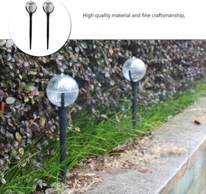 Milisten Solar Powered LED Landscape Path Lights 2pcs with Colorful Lighting for Outdoor Garden and Courtyard Decor, Plastic Solar Lawn Insert Lamps