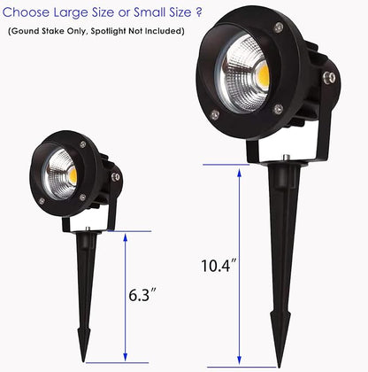 Aluminum Metal Ground Stake Spike Replacement for 3W-120W Outdoor Garden Spotlight Pathway Flood Wall Washer Solar Light,Low Voltage Landscape Light,10.4 inches Large Size