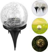 Solar Cracked Ball Light 15cm 30led Warm Warm Tone Ground Light Outdoor Landscape Buried Lamp for Garden Lawn | Lumora