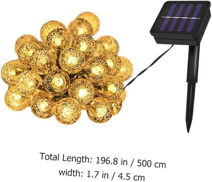 Homoyoyo Solar String Lights Outdoor 5m Warm LED Bubble Globe Decor Lamp Solar Powered Patio Garden Yard Lighting with 20 Large Bulbs for Outdoor Decoration