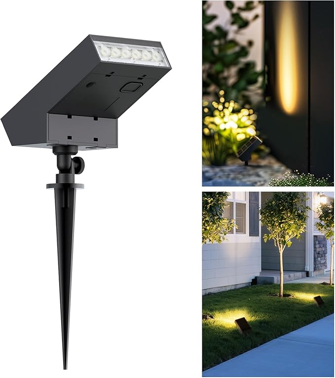 Solar Pathway Lights Outdoor, Dimmable Solar Spot Light IP65 Waterproof, 500LM 3000K Solars Outdoor Lighting for Walkway Landscape Lawn Yard