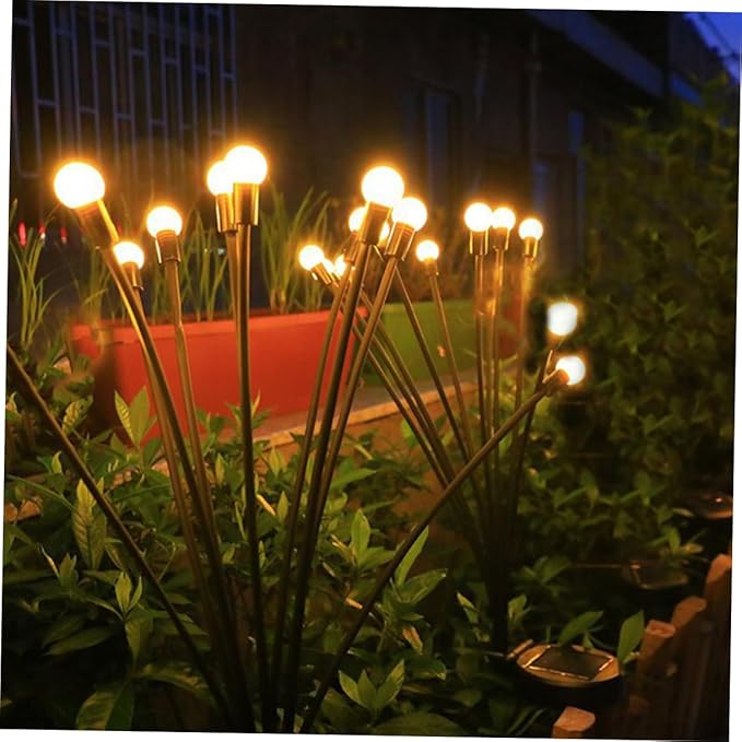 NUOBESTY 2pcs Solar Garden Light Decorative Solar Stake Lamp for Pathway Lawn Patio Easy Installation No Wires Creates Beautiful Outdoor Ambiance