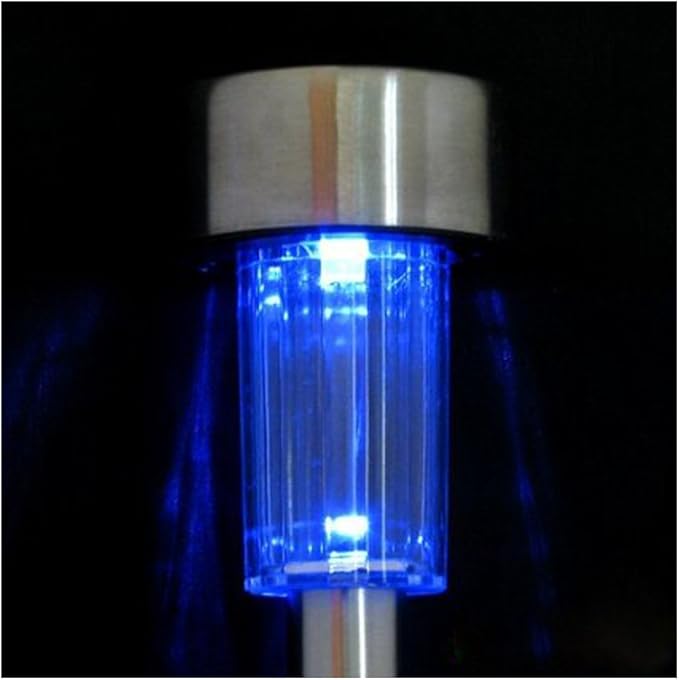 10pcs Blue LED Outdoor Steel Garden Solar Powered Landscape Light Lamp | Lumora
