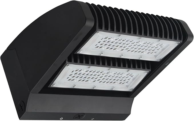 RuggedGrade 80W - Rotate III Series LED Wall Pack - 10,600 Lumens - 3000K Warm White - High Efficiency 140 Lumen per Watt - Outdoor LED Wall Light - Black Housing - DLC 5.1 Premium