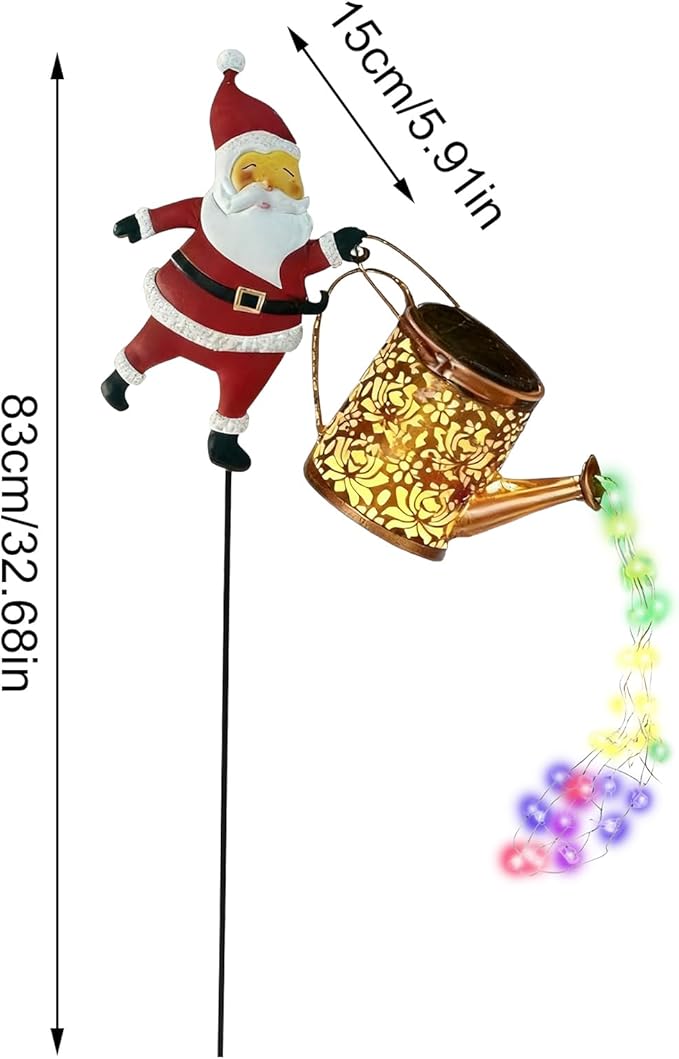Christmas Santa Solar Kettle Lights Garden Lawn Decorative Lights, Santa Claus Ground Lamp Yard Decoration,Lamp Solar LED Night Light Outdoor Gardens Decor for Christmas Decorations