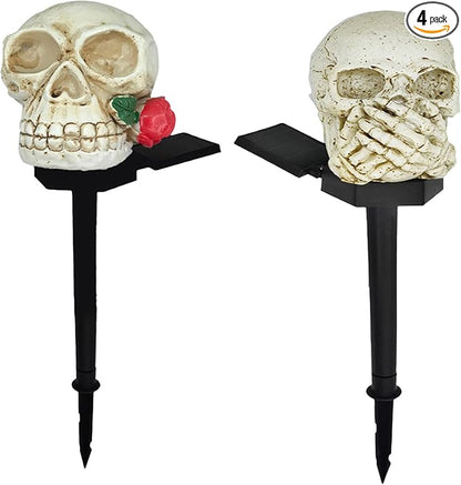 Skeleton LED Solar Light - Spooky Halloween Decoration for Garden, Yard Path, Yard Waterproof Outdoor Solar Light Party Decoration 2 Pack (1717)