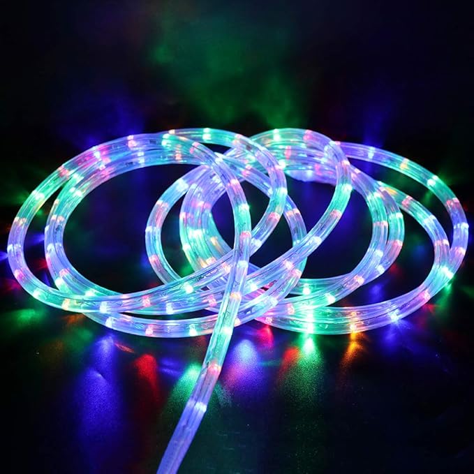 Solar String Lights, Solar Rope Lights, 23FT 8 Modes 50 LED Outdoor Lighting Rope, Waterproof Copper Wire Rope String Light for Outdoor Indoor Home Garden Patio Parties(Multi-Color)