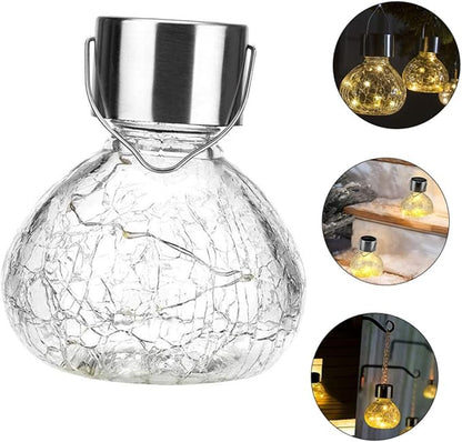 GALPADA Elegant Retro Solar Glass Ball Light Dusk to Dawn Outdoor Lighting Solar Pathway Lights for Garden Landscape