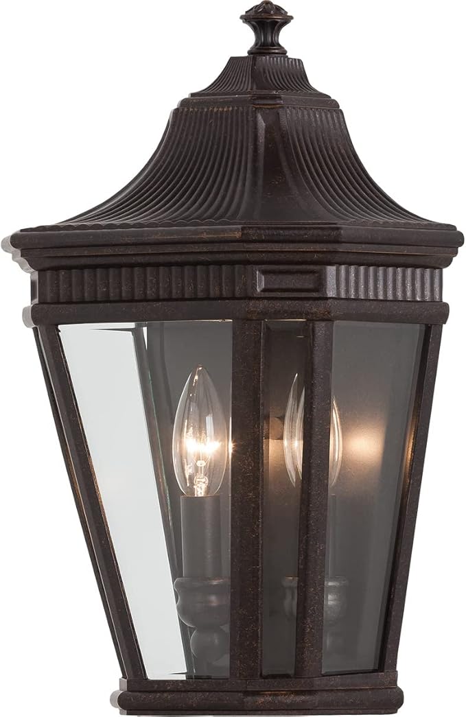Feiss OL5403GBZ Cotswold Lane Outdoor Patio Lighting Wall Lantern, Bronze, 2-Light (10"W x 16"H) 120watts
