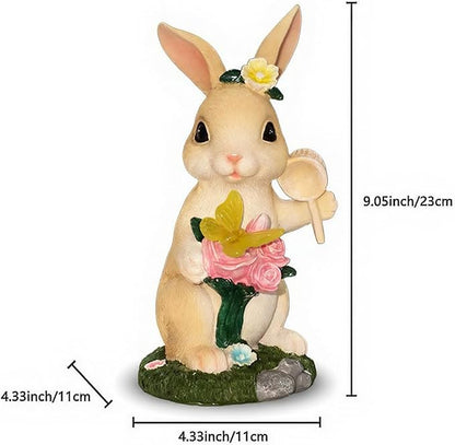 Spring Solar Lights, Butterfly Ambient Illumination, Bunny Holiday Garden Decor, Waterproof Outdoor Glow Feature, with Automatic Night Sensor, for Yard Patio Pathway Lawn Landscape Party
