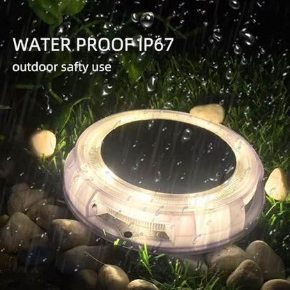 Solar Ground Lights Waterproof Solar Disk LED Yard Lights Outdoor Garden Landscape Lighting for Yard Deck Lawn Patio Pathway Walkway (4PACK) (Four Single Color(R,G,W,WW), 4)