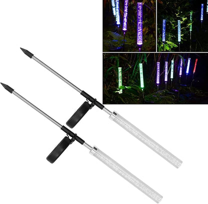 flexman 2Pcs Solar Landscape Light, Colorful Gradient Waterproof Decorative Outdoor Bubble Stick Lamp for Lighting Festivals, Scenic Spots, Gardens, Villa Communities