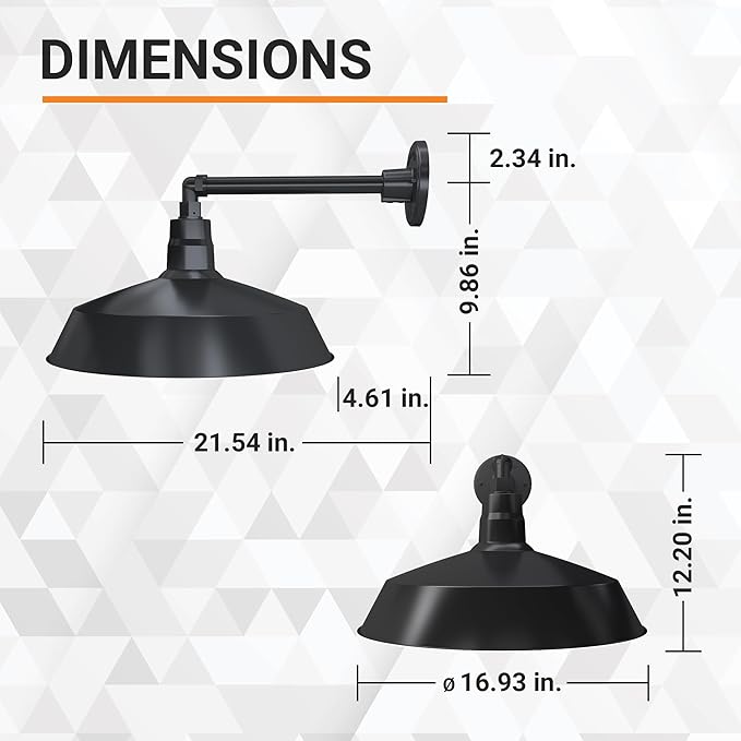 17in. Satin Black Outdoor Gooseneck Barn Light Fixture With 13in. Long Extension Arm - Wall Sconce Farmhouse | Lumora