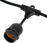 100-ft 50 Suspended Sockets E26 Commercial Patio Light Stringer, Heavy Duty - Outdoor Security Flood Light | Lumora