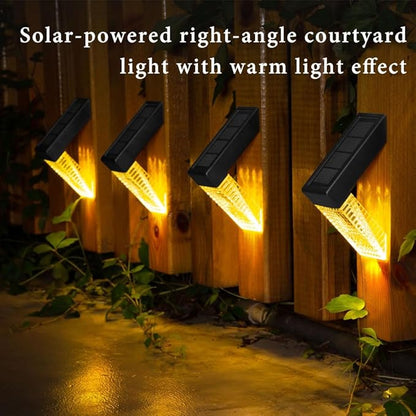 Solar Lights Outdoor 4 Pack: IP68 Waterproof Snow-Resistant for Stairs, Deck, Garden,Step,Wall,Fence, Railing,Pathway.Warm White & RGB Color Changing