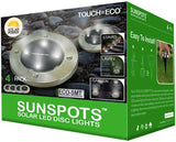 Solar LED Disk Lights - 4 LEDs, Outdoor Ground Landscape Lights for Lawn, Garden, Patio, Pathway - Set of 4 | Lumora