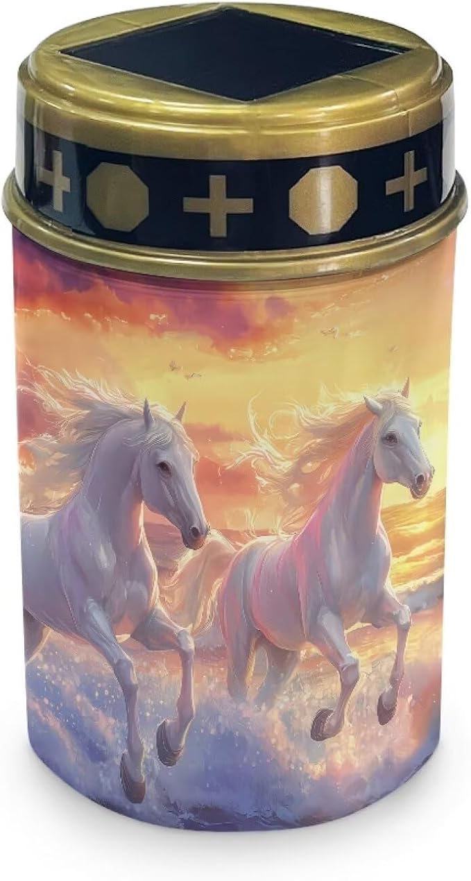 ZOUTAIRONG Horses Print Solar Outdoor Lights, Solar Light for Cemetery Grave, Waterproof Solar Powered Yard Walkway Lighting Garden Stake for Path, Landscape, Lawn