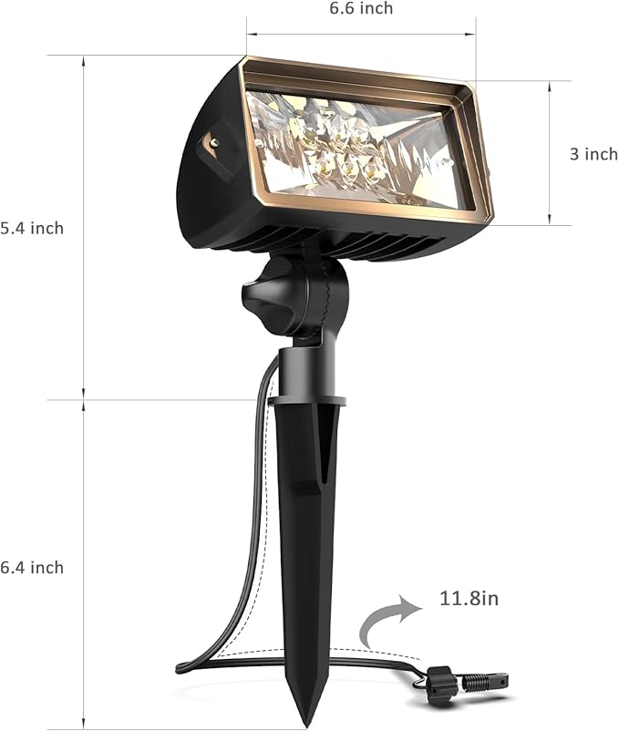 Low Voltage Spotlights 6PK Landscape Lighting Wall Wash Lights 2700K Warm White 18W 600 Lumens Outdoor Lights | Lumora