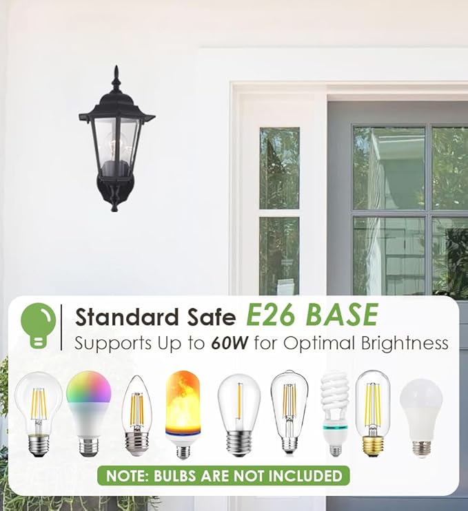 GRUENLICH Outdoor Wall Lantern, Wall Sconce as Porch Lighting Fixture with E26 Medium Base, Aluminum Housing Plus | Lumora