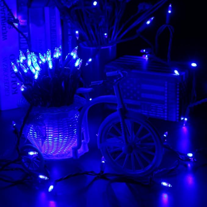 Brizled Blue Christmas Lights, 33ft 100 LED Christmas String Lights, 120V UL Certified Plug-in Xmas Tree Light | Lumora