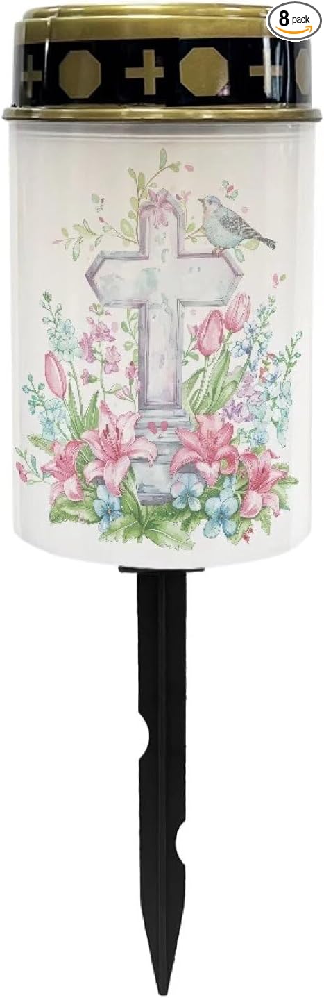 Cross Dove of Peace Outdoor Lights Solar Powered Waterproof Solar Memorial Lights for Graves Multipurpose Flameless | Lumora