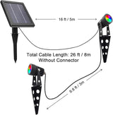 Mini 50X Twin Solar Spot Lights Outdoor Multi Color Changing RGB LED Spotlight Cast Aluminium for Outdoor Garden | Lumora