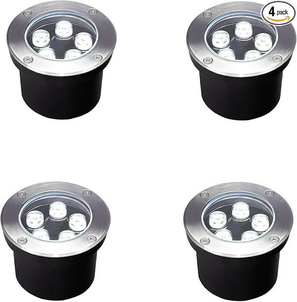 Outdoor Well Lights In Ground,Line Voltage 110V 120V,Diameter 4.72 inches,Outdoor Landscaping Lighting 5W,White | Lumora
